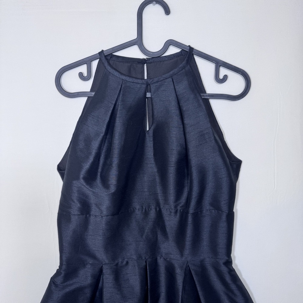 Alfred Sung D449 Size 6 Black A-Line Midi Cocktail Dress Bridesmaid Prom Formal - Picture 3 of 11